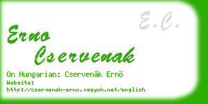 erno cservenak business card